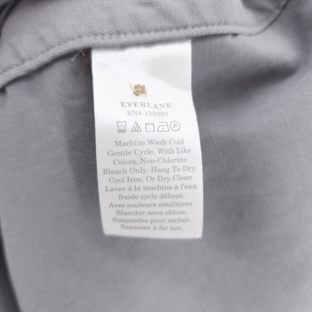 EVERLANE Gray Gathered Trench Coat Belted Size LARGE - Picture 6 of 7